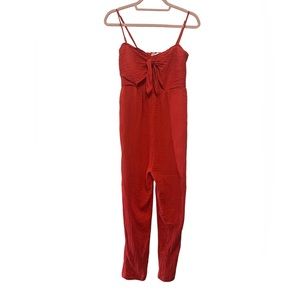 Anthropologie Saturday Sunday Brick Red Gauze Jumpsuit